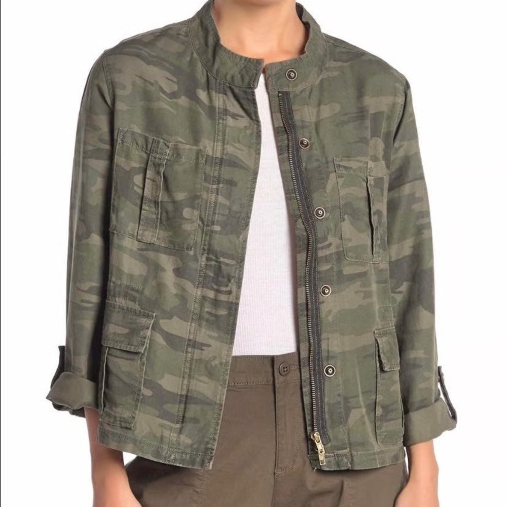 Sanctuary Green Camo Utility Jacket Women’s Size XL